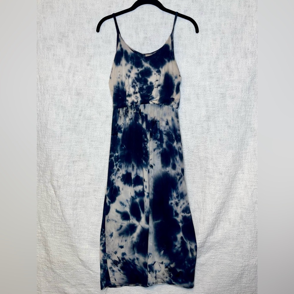 OLIVIA RAE women’s navy blue tie dye stretchy maxi dress Sz XS